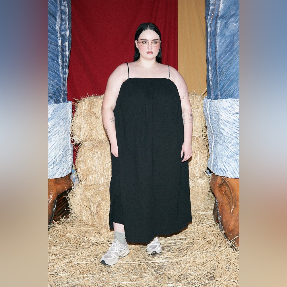 Fashion Brand Company black gauze tent dress size L